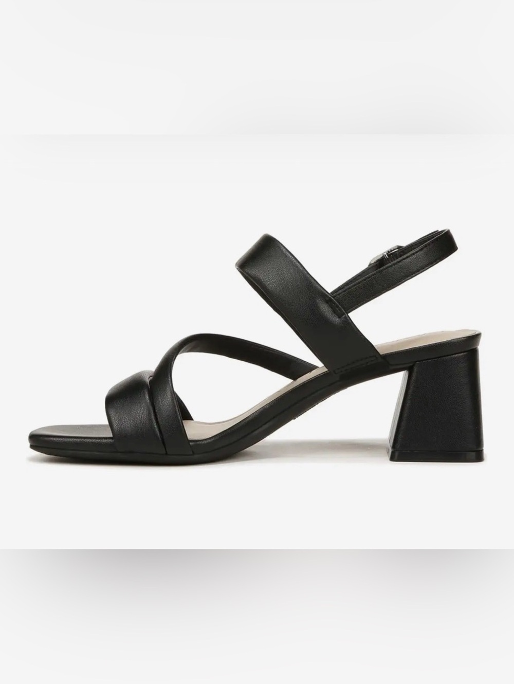 Life Stride Celia Black Strappy Block Heel Sandals
